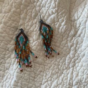 Beaded fringe earrings